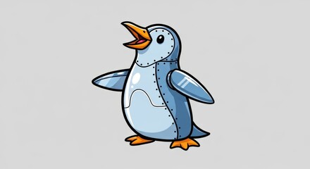 illustration of robot penguin