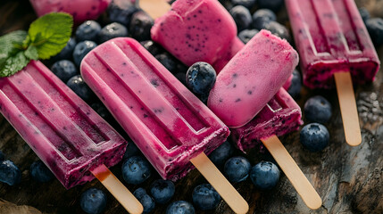 Vibrant blueberry popsicles offer a refreshing and healthy summertime indulgence