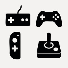 Video Game Controller Icons (Joystick, Gamepad, Retro and Modern) © Gustavo