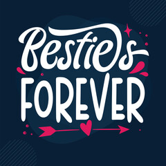 Besties forever decorative friendship design illustration File