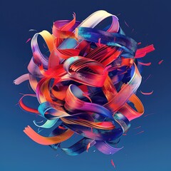 Typography-based digital art featuring bold, colorful hashtag words and modern design elements, perfect for social media and digital marketing themes. AI generated illustration.