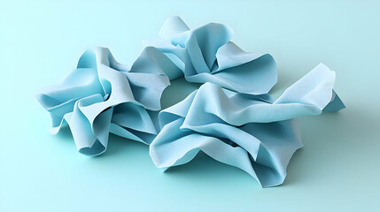 Fototapeta premium Abstract Light Blue Fabric Forms On Pastel Background