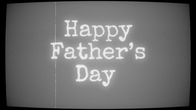 Happy Father's Day Vintage Typewriter Style Retro Film Look with Scratches
