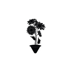 Obraz premium Black silhouette flower 