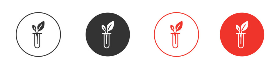 Test tube with plant icon