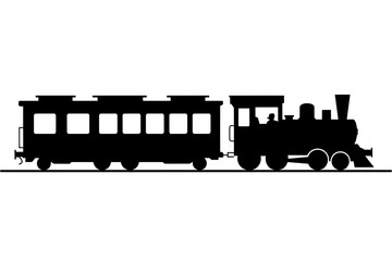Train silhouette steam locomotive passenger car © Apon