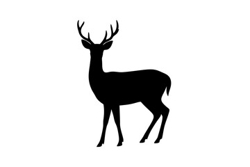 Deer silhouette vector illustration animal wildlife