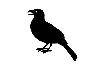 Black silhouette of a bird perched illustration
