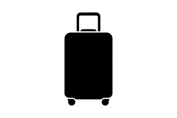 Black travel suitcase luggage bag vector illustration