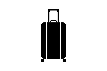 Black travel suitcase luggage vector illustration