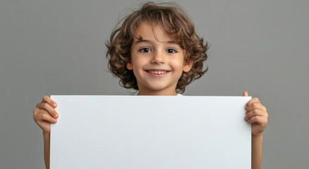 boy with white card mock up