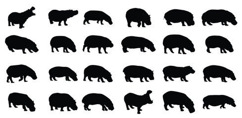 hippopotamus silhouette design vector