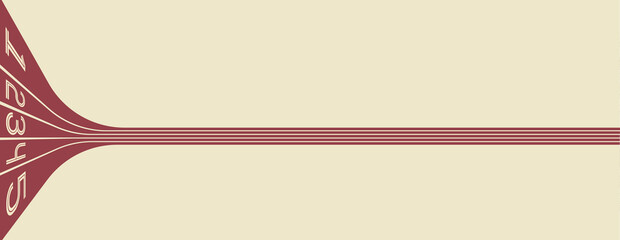 1970s sports/athletics banner with copyspace. Track and field vintage colored stripes.
