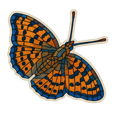Stained Glass Butterfly &ndash; AI Enhanced Illustration with Transparent Background
