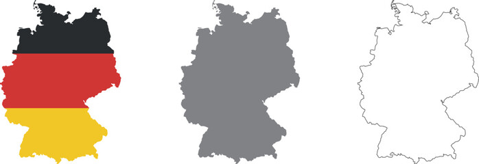Germany Map, Flag, Vector Illustration, Design Eps	
