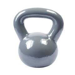 Gray kettlebell isolated on transparent background