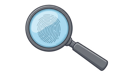 Isolated Fingerprint under Magnifying Glass