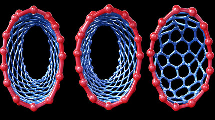 Three Dimensional Carbon Nanotube Illustration