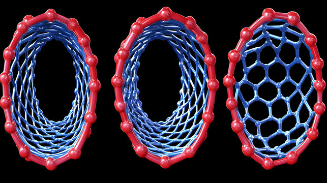 Three Dimensional Carbon Nanotube Illustration