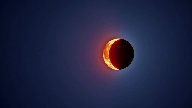 Blood Moon Eclipse: Partial Lunar Eclipse in a Night Sky