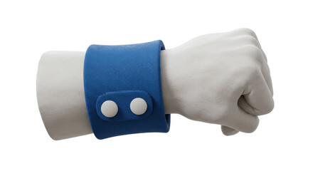 Isolated Wrist with Blue Bracelet