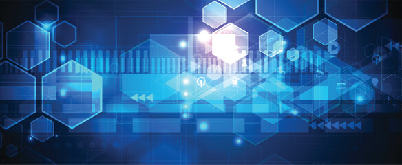 Abstract high technology and science blue background