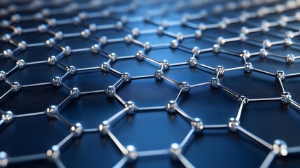 Close-up view of a hexagonal crystal lattice.