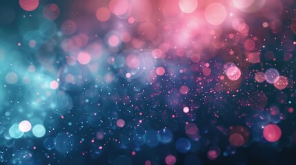 Colorful bokeh lights with dreamy soft focus effect on gradient festive abstract background. Decoration banner