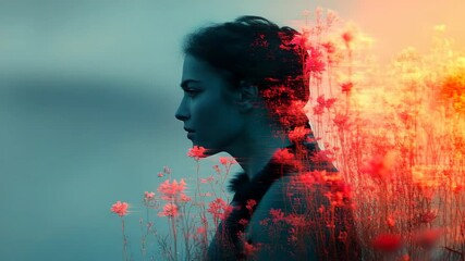 A woman standing in a field of flowers - Powered by Adobe