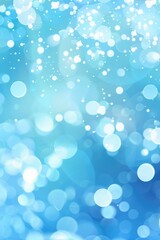 Colorful bokeh lights with dreamy soft focus effect on blue abstract background. Decoration banner