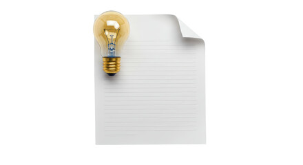 Isolated Light Bulb on Blank Paper