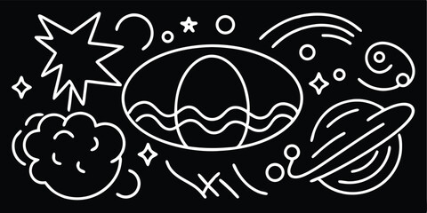 Fototapeta premium Cosmic galaxy with stars, planets, and celestial bodies in space