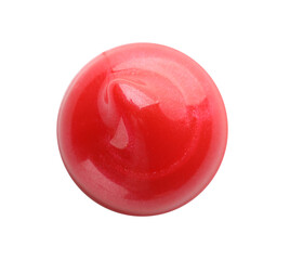 Sample of lipstick isolated on white, top view