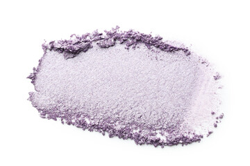 Sample of beautiful eyeshadow isolated on white, top view