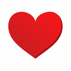 Red heart icon symbol isolated on white background