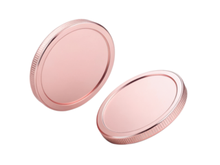 Shiny coins with smooth surface and sleek design are displayed, showcasing their elegant appearance and metallic finish