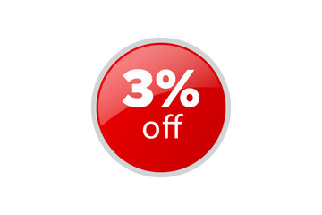 3% vector image on white background.