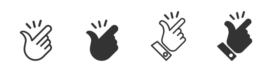 Finger snap vector icons set. Easy vector signs