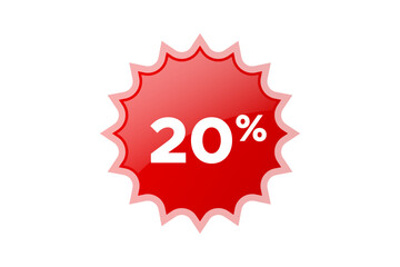 20% vector image on white background.
