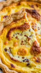 A savory quiche slice with creamy filling and browned crust on white – quiche wallpaper – bakery wallpaper – quiche image

