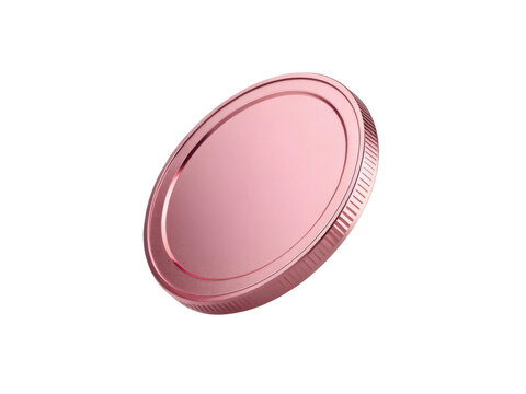 Shiny coin with smooth surface and ridged edge reflects light beautifully, showcasing its elegant design and color