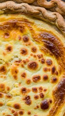 Close-up of a slice of quiche on a white background – quiche wallpaper – bakery wallpaper – quiche image

