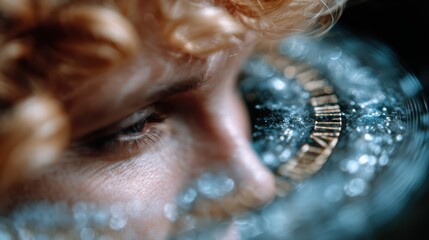 editorial photography, a superstitious woman checks lucky numbers amid swirling calendar pages with dynamic blur and mystical lighting in a lifestyle capture