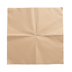 Textured beige paper sheet, crumpled design for creative projects, versatile background, ideal for art and crafts. Isolated on white background or PNG