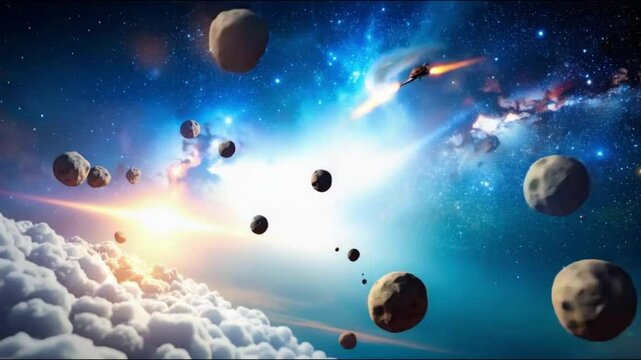 Rocket turtle in space