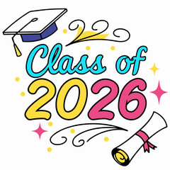 Stylish Class of 2026 Graduation Design with Diploma