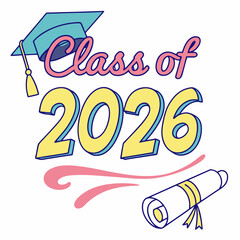 Stylish Class of 2026 Graduation Design with Diploma