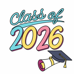 Stylish Class of 2026 Graduation Design with Diploma
