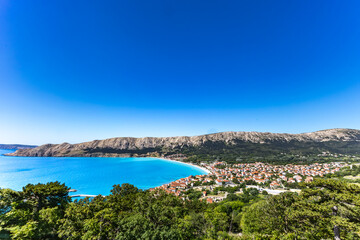 Tourist trail leading from Baska to the cemetery and to the Church of St. John,
