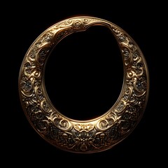 Ornate golden circular frame with intricate details